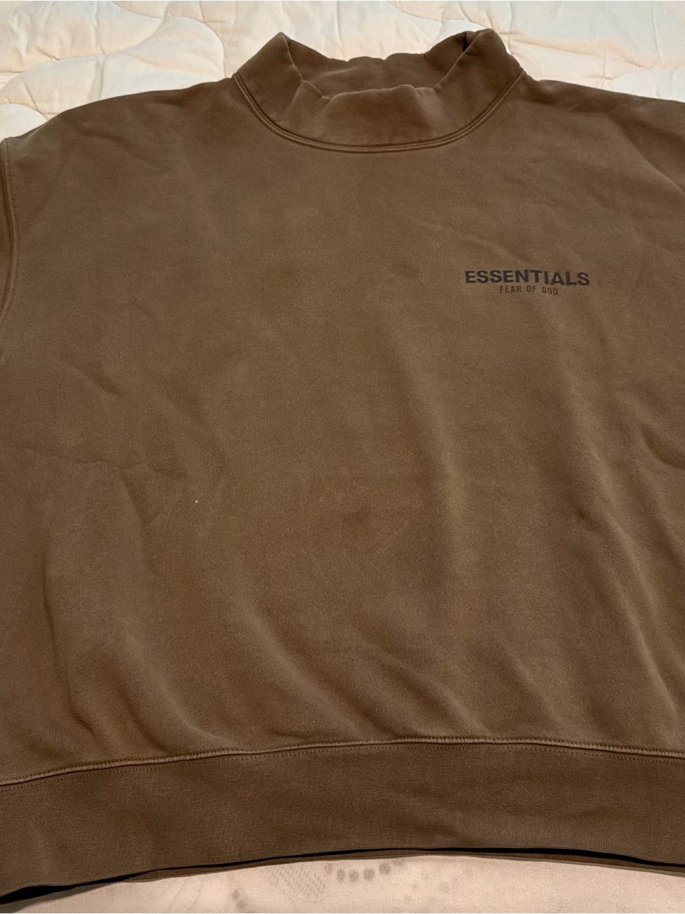 ESSENTIALS Men's Brown Turtleneck Logo Sweater